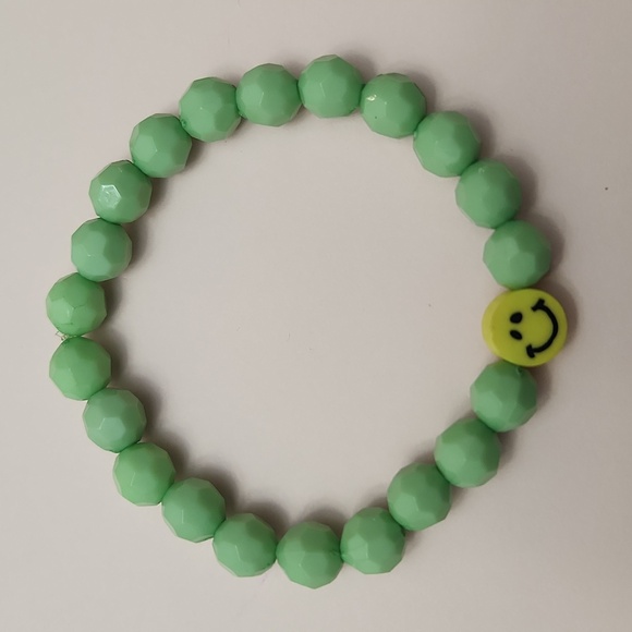 Nina's Wonderland Other - #11 Green Face Beaded Bracelet 7inches